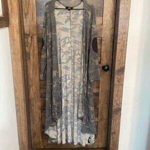 Camo Lucky & Blessed Long Cardigan